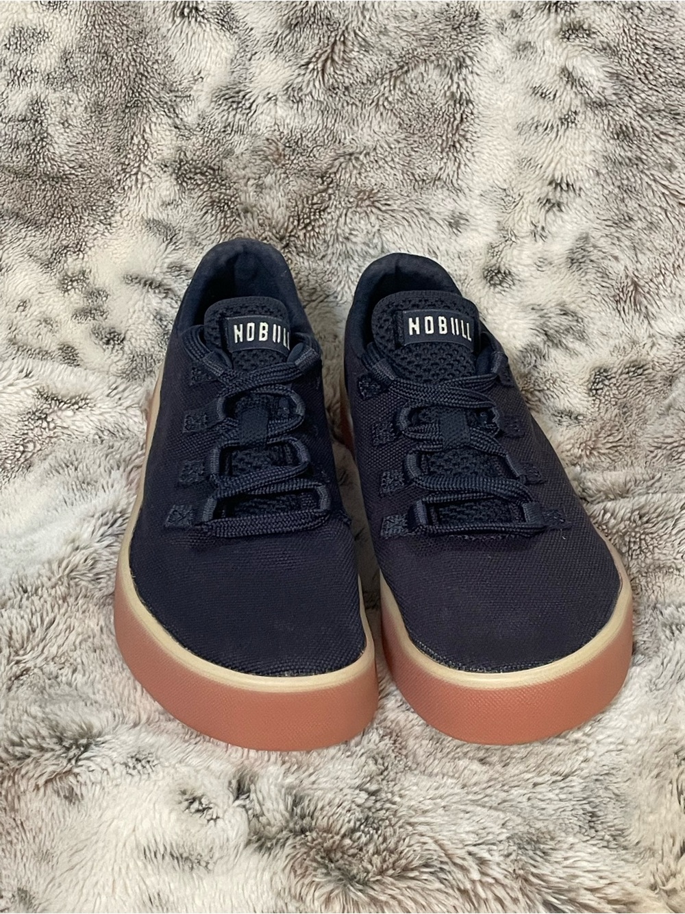 NOBULL Navy Canvas Sneakers with Gum and Cream Trim